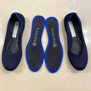 Navy Rothy Flats, Very Good Used Condition